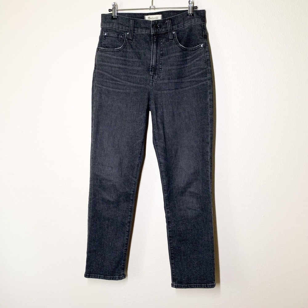 Madewell The Perfect Vintage Crop Jeans 26 Dark Gray Washed Black